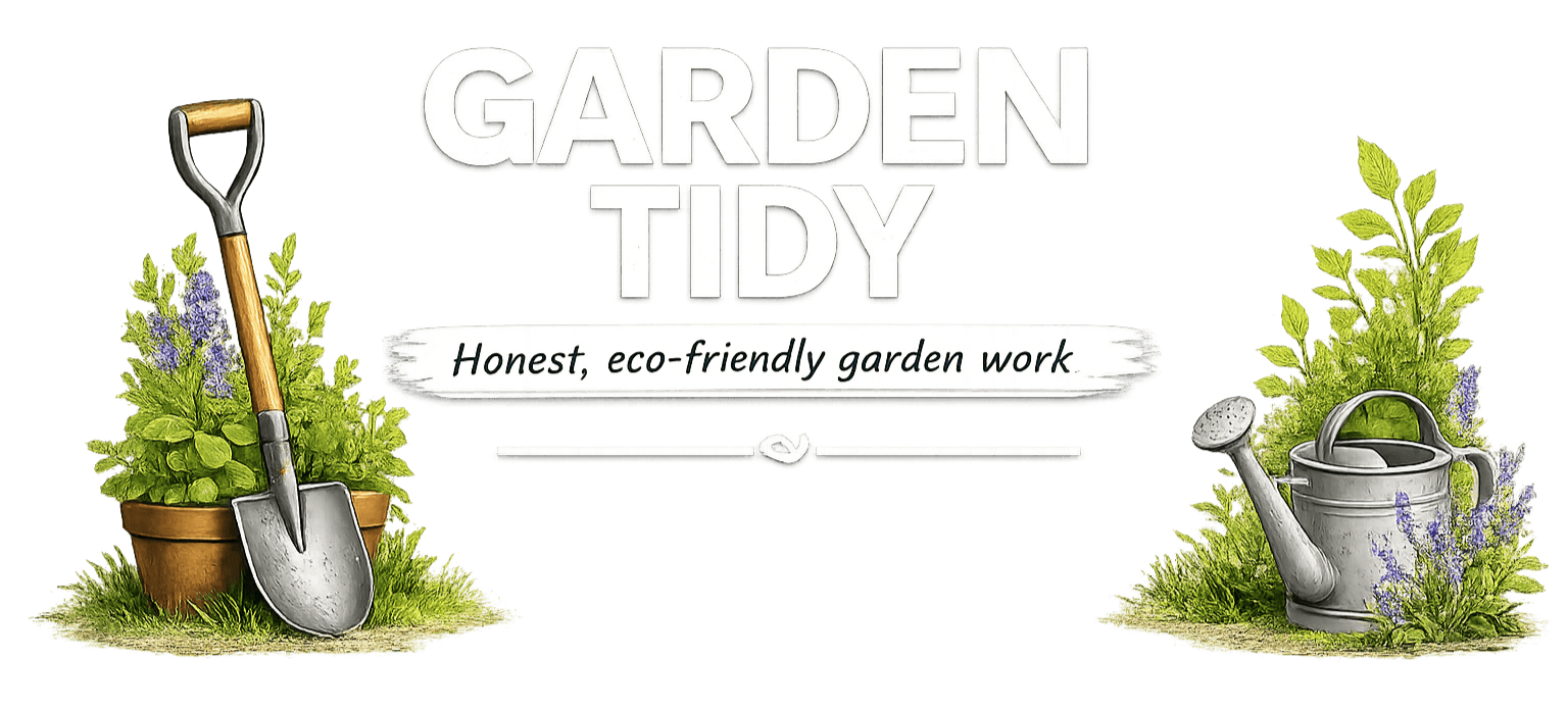 Grounded Gardeners Machynlleth logo with a person meditating under a tree
